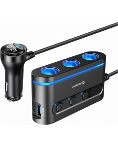 SWISSTEN AUTOADAPTÉR S VÝSTUPEM 3x CL, 2x UCB-C PD a 1x USB-A QA 3.0, 108W - 216W