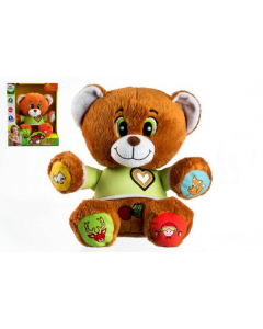 TEDDIES Medvěd Vojtík pohádkový česky mluvící plyš 30cm na baterie 25x30cm v krabici 12m+
