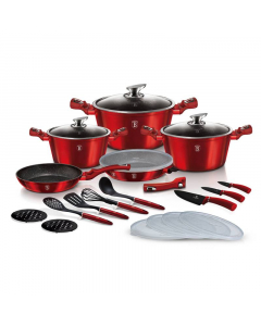BERLINGERHAUS Set posudja Burgundy Metallic Line