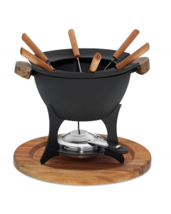 KELA Fondue set COUNTRY 11-dílný litina / dřevo