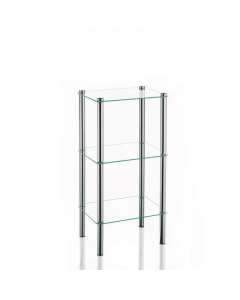 Raft de colț KELA LARS, crom / sticlă