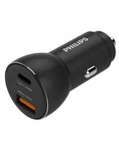 Încărcător auto Philips cu 1 port USB-A + USB C, 30 W (PD, QC)