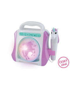 WIKY Karaoke box s mikrofonem jednorožec 21x9x19 cm - český obal