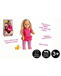 TEDDIES Panenka Sofinka s pejskem chodící a česky mluvící plast 42cm na bat. se zvukem v krabici 26x44x13cm