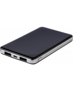 Li-polimer powerbank, 5000mAh, ABS műanyag, fekete