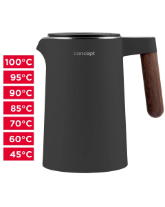 Ceainic electric din oțel inoxidabil, gri închis; rk3305