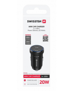 ADAPTOR SWISSTEN CL 4.8A METAL  NEGRU; 20111904