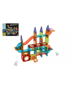 TEDDIES Kuličková dráha magnetická plast 16 kuliček + doplňky na baterie v krabici 36x28x9cm