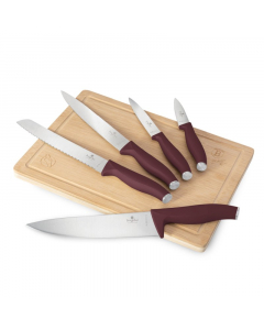 SET 6 CUȚITE CU TOCĂTOR DIN BAMBUS; BH-2965