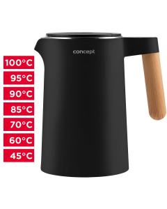 Rýchlovarná kanvica s reguláciou teploty - CONCEPT, čierna