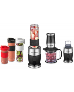 CONCEPT SM3390 Fresh&Nutri smoothie mixér, chopper, mlýnek, 700 W + láhve 2 x 570 ml + 400 ml černý