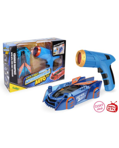 Mașinuță RC cu laser, 15 cm, albastră; W012563